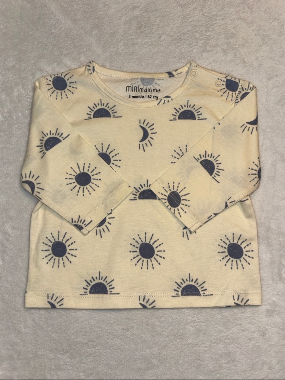 Minimalisma Cream Sun Print Baby Long-Sleeve Top gender neutral